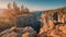 Contrasting panoramic view of the Tazi canyon in the Koprulu nature Park in Turkey. Natural wonders and tourist