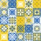 Contrasting pattern for ceramic tiles in Spanish Azulejo style, vector illustration for design