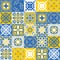 Contrasting pattern for decorative ceramic tiles in Azulejo style, vector illustration for design