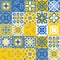 Contrasting pattern for decorative ceramic tiles in Spanish Azulejo style, for design