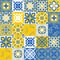 Contrasting pattern for decorative ceramic tiles in Spanish Azulejo style, vector illustration for design