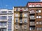 Contrasts between new renovated buildings and old dilapidated buildings in the center of Sofia Bulgaria