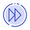Control Fast, Forward, Media, Video Blue Dotted Line Line Icon