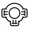 Control junction box icon, outline style
