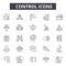 Control line icons for web and mobile design. Editable stroke signs. Control  outline concept illustrations
