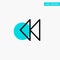 Control, Media, Rewind, Video turquoise highlight circle point Vector icon