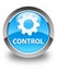 Control (settings icon) glossy cyan blue round button