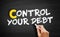 Control Your Debt text on blackboard