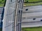 Controlled-access highways crossing at different level. Top view