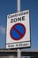 Controlled zone street sign Birkenhead Wirral March 2020