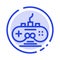 Controller, Game, Game Controller, Gamepad Blue Dotted Line Line Icon