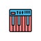 Controller, Hardware, Keyboard, Midi, Music  Flat Color Icon. Vector icon banner Template