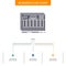 Controller, keyboard, keys, midi, sound Business Flow Chart Design with 3 Steps. Glyph Icon For Presentation Background Template