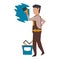 Contruction worker with tools avatar faceless