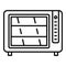 Convection oven timer icon outline vector. Cook stove