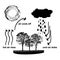 Convection process diagram. Warm air rises and cool air sinks. Hot and cooler air masses.