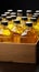 Convenient box holding an assortment of cooking oil bottles for kitchen use