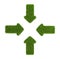 Converging arrows symbol from grass