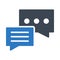 Conversation glyph colour vector icon