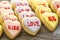 Conversation Heart Decorated Cookies