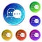 Conversation icon digital abstract round buttons set illustration