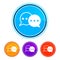 Conversation icon flat design round buttons set illustration design