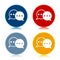 Conversation icon trendy flat round buttons set illustration design