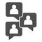 Conversations with users solid icon, startup concept, Chat sign on white background, People chatting icon in glyph style