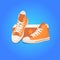 Converse orange shoes vector on blue background