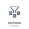conversion icon vector from cryptocurrency collection. Thin line conversion outline icon vector illustration