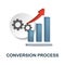 Conversion Process icon. 3d illustration from customer relationship collection. Creative Conversion Process 3d icon for