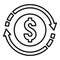 Convert money icon, outline style