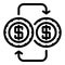 Convert money icon, outline style