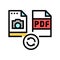 convert photo to pdf file color icon vector illustration