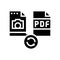 convert photo to pdf file glyph icon vector illustration
