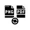 convert png to pdf file glyph icon vector illustration