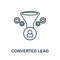 Converted Lead icon. Line element from customer relationship collection. Linear Converted Lead icon sign for web design