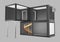 Converted old shipping container, 3d Illustration isolated gray