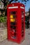 Converted red phone box with defibrillator Shrewsbury Shropshire September 2020