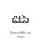 convertible car icon vector from transport collection. Thin line convertible car outline icon vector illustration. Linear symbol