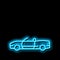 convertible car neon glow icon illustration