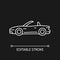 Convertible car white linear icon for dark theme