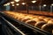 Conveyor in a bakery orchestrates the production of delectable bread