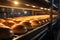 Conveyor in a bakery orchestrates the production of delectable bread