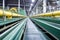 conveyor belts in a glass fiber plant