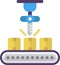 Conveyor machinery illustration in minimal style