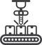 Conveyor machinery illustration in minimal style