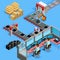 Conveyor Manufacturing Line Operators Isometric Poster