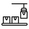 Conveyor robot icon outline vector. Factory process