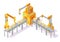 Conveyor System Isometric Illustration